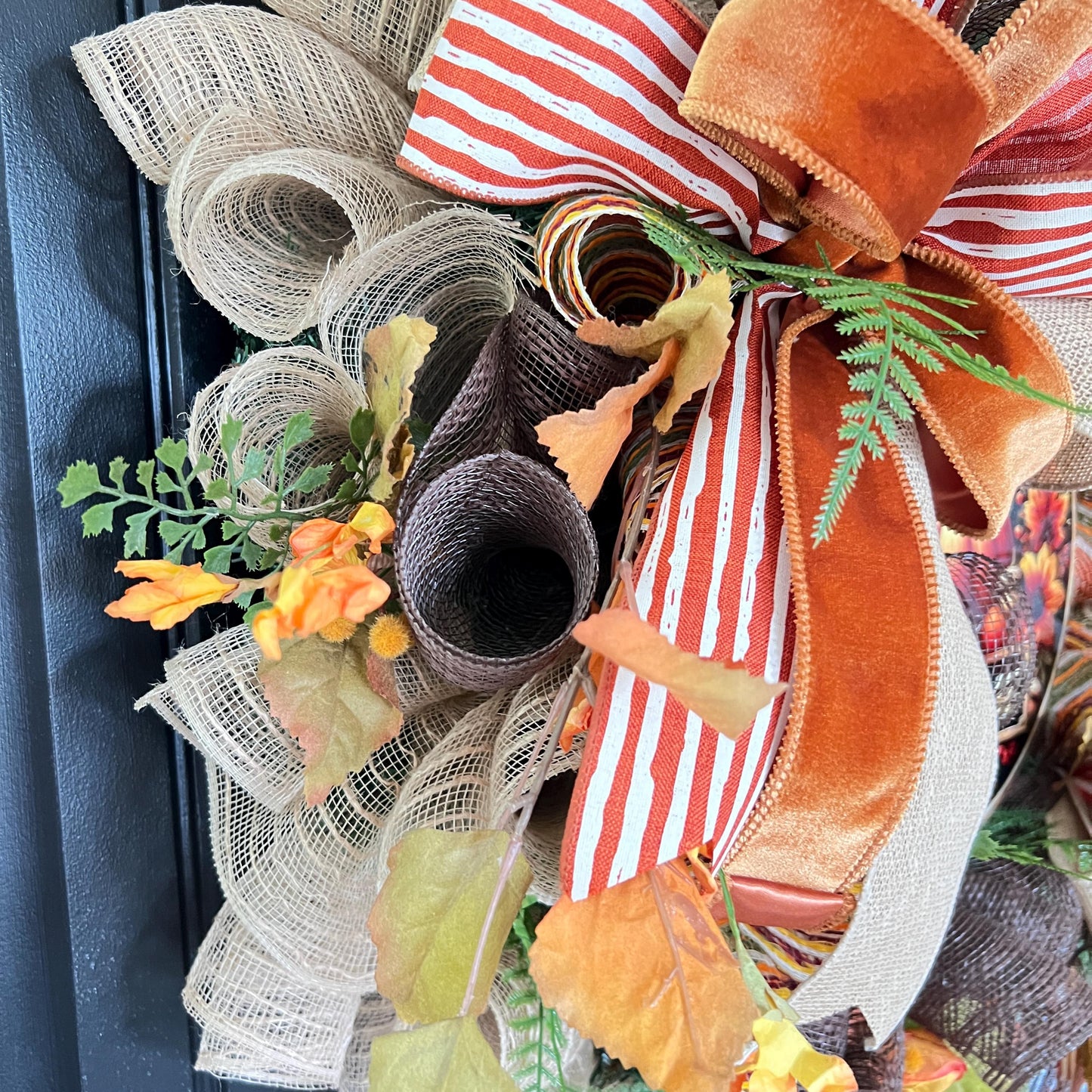 Handmade Fall Pumpkin Wreath, Rustic Farmhouse Door Decor, Autumn Welcome Sign
